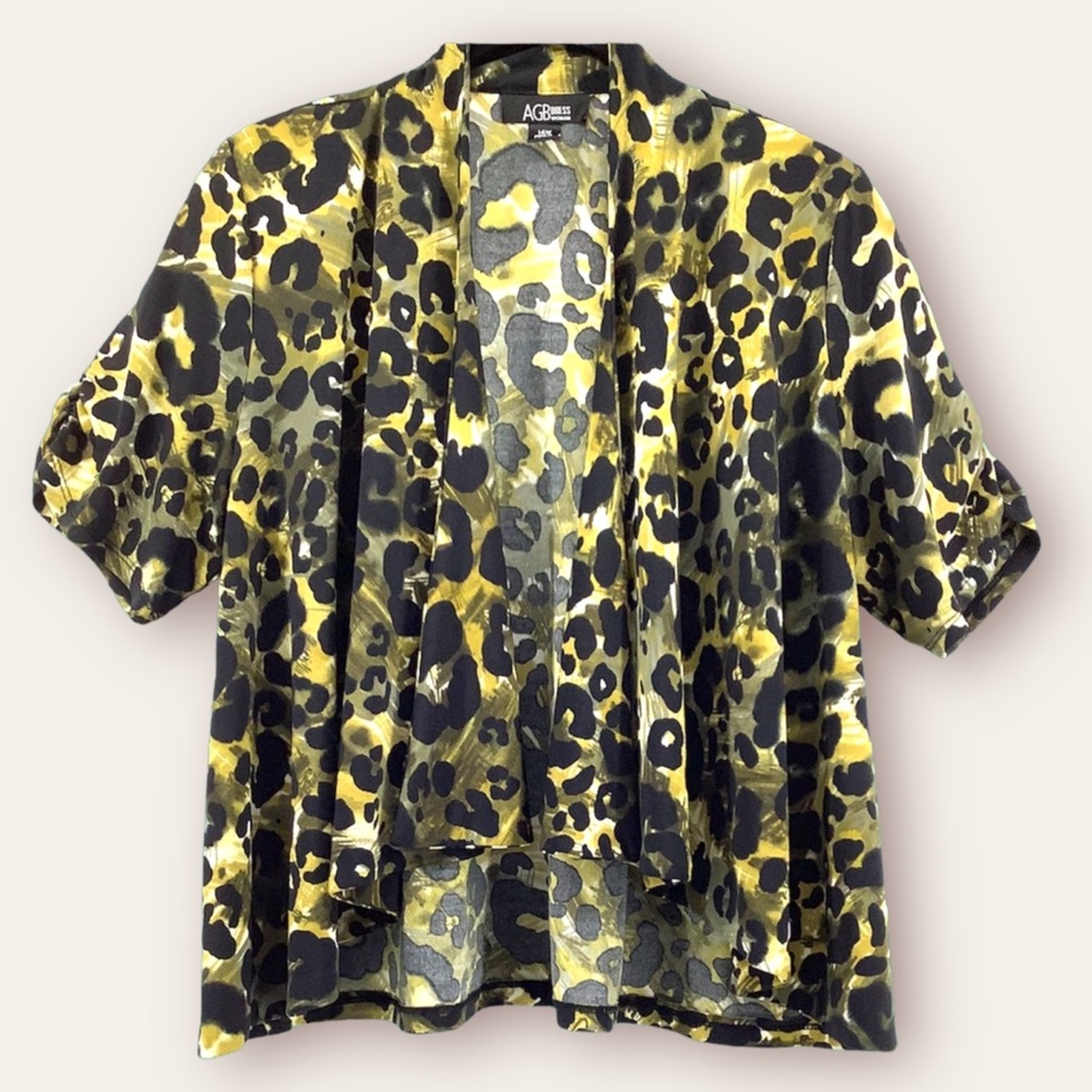 AGB OPEN LEOPARD CARDIGAN